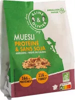 Mängden socker i Muesli protéiné et sans soja abricots noix de cajou