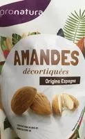 Mängden socker i Amandes décortiquées