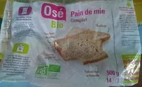 Mängden socker i Pain de mie complet