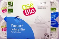 Mängden socker i Yaourt nature Bio (Au lait entier) 12 Pots
