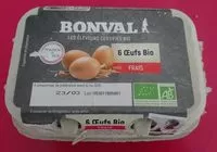 Mängden socker i 6 oeufs bio frais