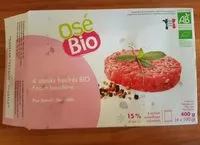 Mängden socker i 4 steaks hachés BIO