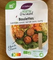 Mängden socker i Boulettes lentilles corail lait de coco curry