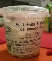 Mängden socker i Rillettes fraîches de saumon bio