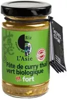 Mängden socker i Pâte de curry thaï vert biologique - Fort