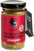 Mängden socker i Pâte de curry thaï rouge biologique