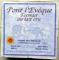 Mängden socker i Pont l'Evêque Fermier au lait cru (25% MG)