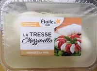 Mängden socker i Mozzarella tressee au lait cru de vache ETOILE DU SUD, 12%MG
