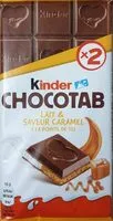 Mängden socker i Kinder Chocotab lait & saveur caramel à la pointe de sel