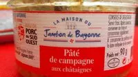 Mängden socker i Pâté de campagne aux châtaignes