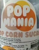 Mängden socker i Pop Corn Sucré Pop Mania 60 GR, 1 Pièce