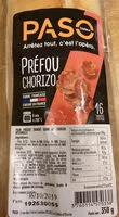 Mängden socker i Paso, Prefou chorizo, l'unite de 350 gr