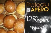 Mängden socker i Plateau apero 12 mini burgers Rossini