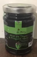 Mängden socker i Miel de thym et propolis vert