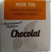Mängden socker i Chocolat Noir 70% Lamelles oranges et citrons confits