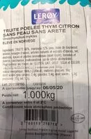 Mängden socker i Truite poelée thym citron sans peau sans arete