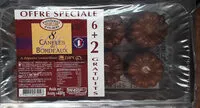 Mängden socker i Canelés De Bordeaux x 8 x 60g