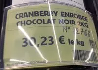 Mängden socker i Cranberry enrobée chocolat noir