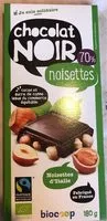 Mängden socker i Chocolat noir noisettes 70%