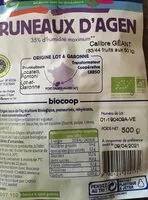 Mängden socker i Pruneau Agen géants avec noyaux