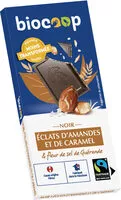 Mängden socker i Chocolat noir éclats d'amandes et de caramel