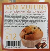 Mängden socker i Mini muffins aux pépites de chocolat
