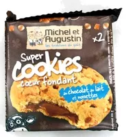 Mängden socker i Super cookies coeur fondant au chocolat au lait et noisettes