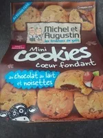 Mängden socker i Mini cookies cœur fondant, chocolat au lait et noisettes