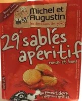 Mängden socker i 29 sablés apéritif au piment doux & oignons grillés