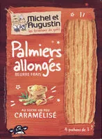 Mängden socker i Palmiers allongés au sucre un peu caramélisé