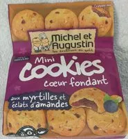 Mängden socker i Mini cookies coeur fondants aux myrtilles et éclats d'amandes