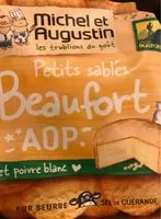 Mängden socker i Petits sablés Beaufort AOP et poivre blanc
