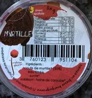 Mängden socker i Sorbet Myrtille