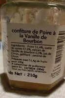 Mängden socker i Confiture Poire à la vanille de bourbon