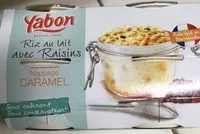 Mängden socker i Riz au lait avec raisins