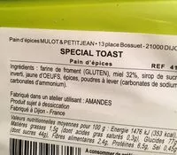 Mängden socker i Véritable pain d'épices spécial toasts