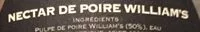 Mängden socker i Nectar de poire williams