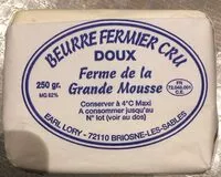Mängden socker i Beurre fermier cru doux