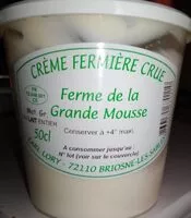 Mängden socker i Crème fermières crue