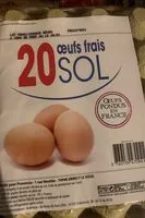 Mängden socker i 20 œufs frais de poules élevées au sol