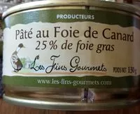 Mängden socker i Pâté au foie de canard 25% de foie gras