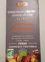 Mängden socker i Chocolat cru 75% Graine de Chia