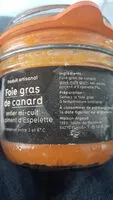 Mängden socker i foie gras de canard entier mi-cuit au piment d'Espelette