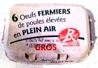 Mängden socker i 6 oeufs fermiers de poules élevées en plein air, GROS