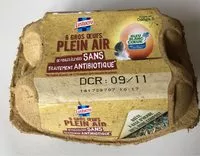 Mängden socker i 6 oeufs de poules elevees en plein air lustucru gros - categorie a - source naturelle d'omega 3