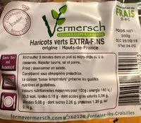 Mängden socker i Haricots verts extra fins