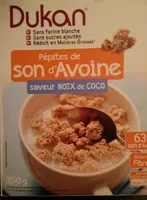 Mängden socker i Pépites de son d'avoine saveur Noix de Coco Dukan