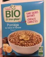 Mängden socker i Porridge cacao banane bio
