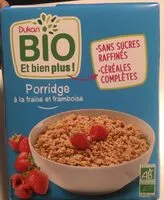 Mängden socker i Porridge fraise framboise bio