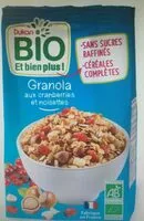 Mängden socker i Granola cranberries et noisettes